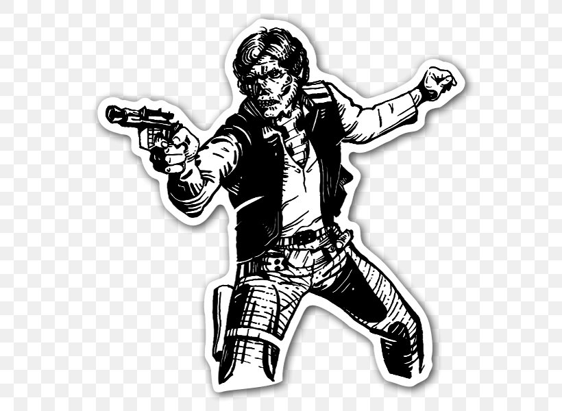 Chewbacca Han Solo Sticker Comics Graffiti, PNG, 590x600px, Chewbacca, Animation, Art, Black And White, Cartoon Download Free