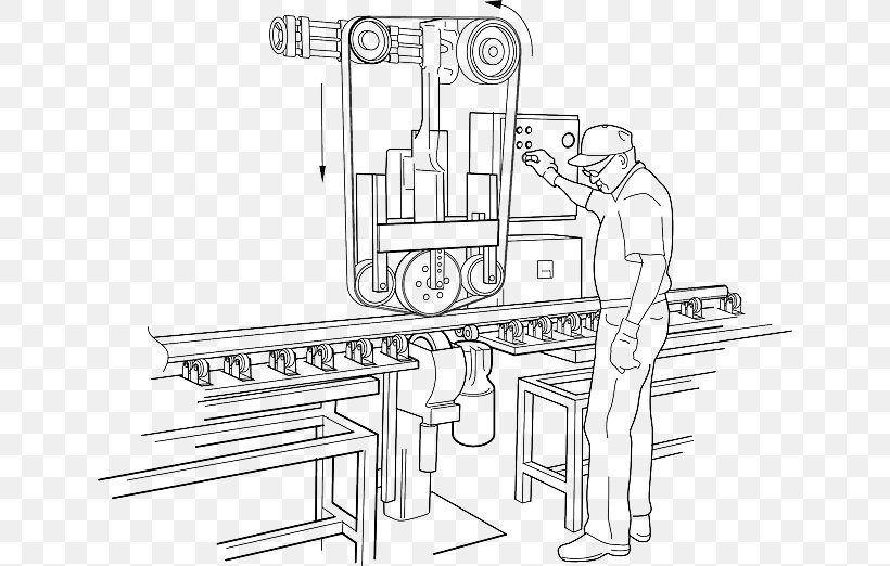 Machine Factory Clip Art, PNG, 640x522px, Machine Factory, Artwork, Black And White, Document, Drawing Download Free