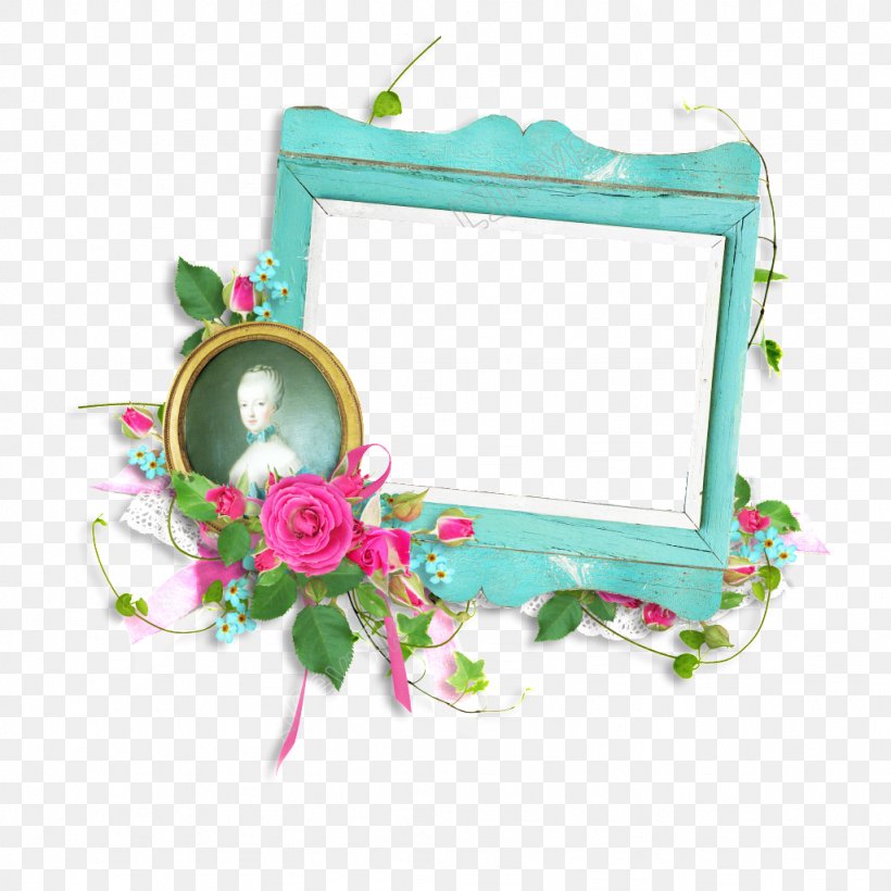 Picture Frames Cyan Blue Image Clip Art, PNG, 1024x1024px, Picture Frames, Blue, Cyan, Floral Design, Flower Download Free