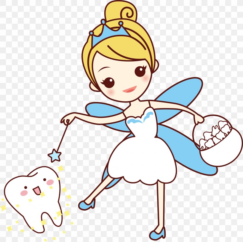 Tooth Fairy Human Tooth Dentistry Clip Art, PNG, 2000x1995px, Watercolor, Cartoon, Flower, Frame, Heart Download Free