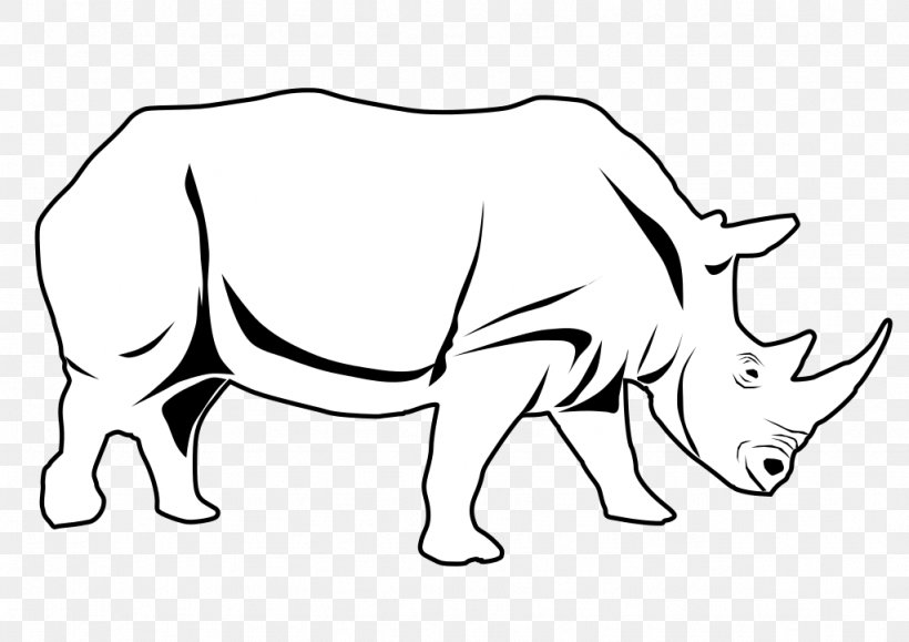 White Rhinoceros Black And White Clip Art, PNG, 1024x724px, Rhinoceros, Area, Artwork, Black And White, Black Rhinoceros Download Free