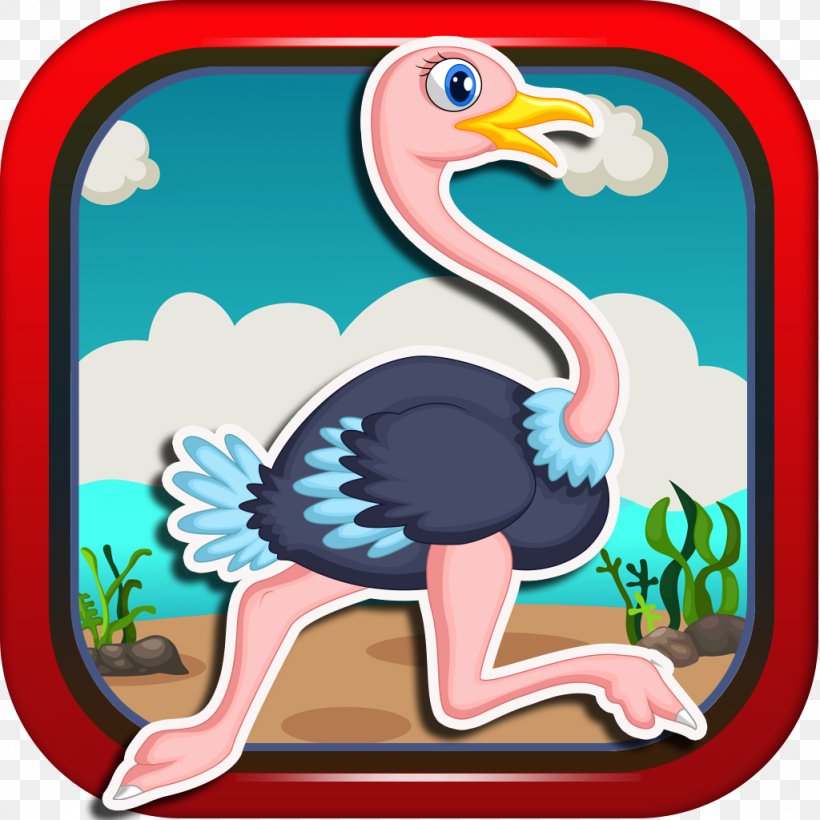 Common Ostrich Flightless Bird Ratite, PNG, 1024x1024px, Common Ostrich, Beak, Bird, Cartoon, Flightless Bird Download Free