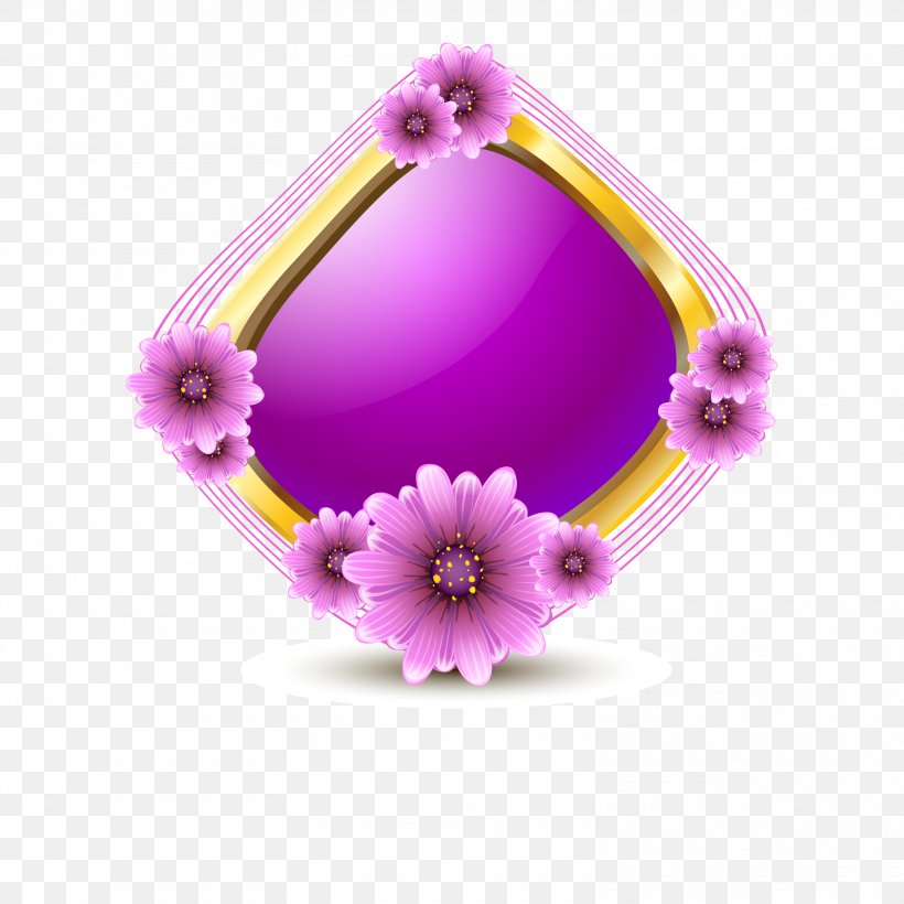 Flower Euclidean Vector Purple, PNG, 3125x3125px, Flower, Art, Floral Design, Magenta, Petal Download Free