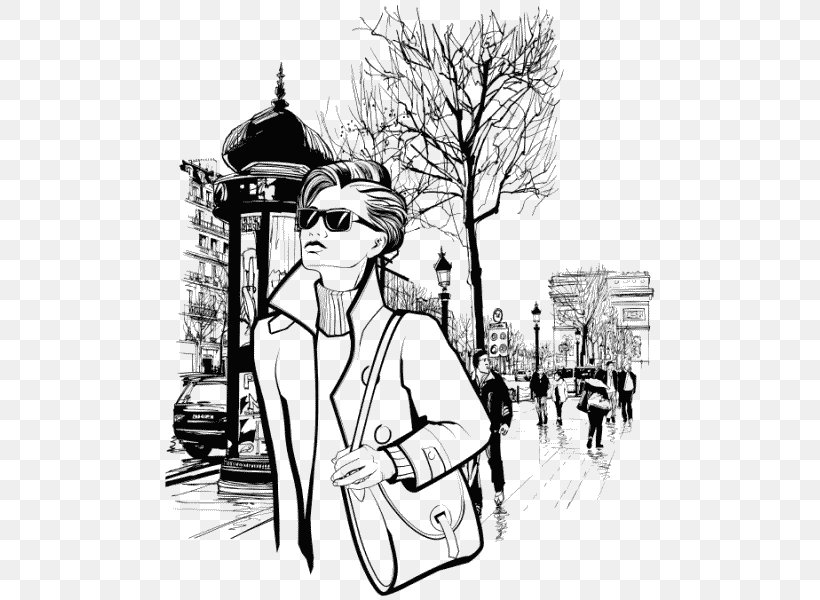 Champs-Élysées Arc De Triomphe Place De La Concorde Les Invalides Drawing, PNG, 499x600px, Arc De Triomphe, Art, Artwork, Black And White, Cartoon Download Free