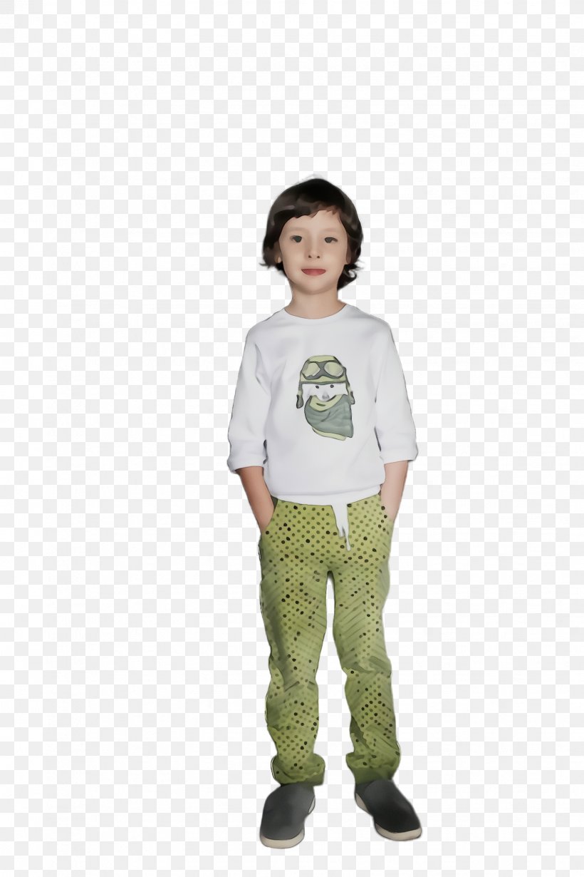 Clothing White Standing Green T-shirt, PNG, 1632x2448px, Watercolor, Child, Clothing, Green, Khaki Download Free