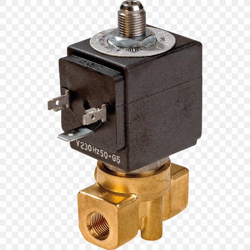 Solenoid Valve Gas Air-operated Valve, PNG, 1000x1000px, Solenoid Valve, Airoperated Valve, Compressor, Density Meter, Flow Measurement Download Free
