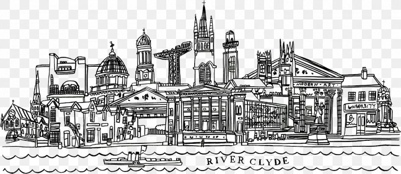 Greater Glasgow Drawing Sketch, PNG, 1346x587px, Glasgow, Almshouse, Art, Black And White, Building Download Free