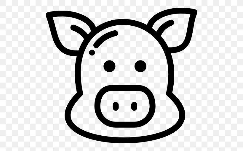 Pig Icon, PNG, 512x512px, Ship, Animal, Black And White, Drawing, Head Download Free