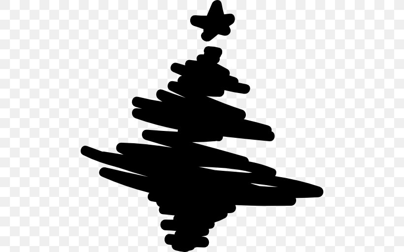 Christmas Tree Drawing, PNG, 512x512px, Christmas, Black And White, Christmas Tree, Drawing, Gift Download Free