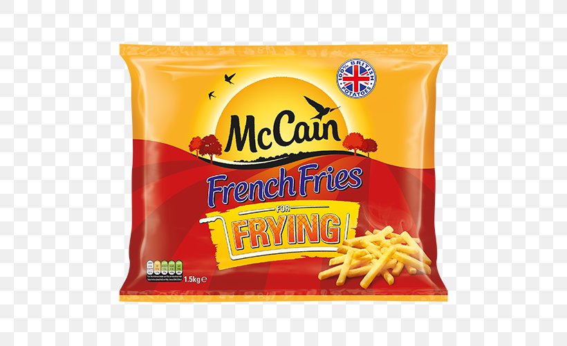 French Fries McCain Foods Frying Potato Grocery Store, PNG, 500x500px, French Fries, Condiment, Cooking, Crinklecutting, Crispiness Download Free