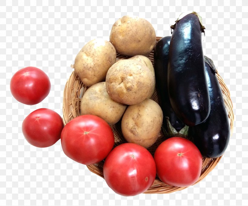 Tomato Potato Eggplant Vegetarian Cuisine, PNG, 1470x1222px, Tomato, Eggplant, Food, Fruit, Ingredient Download Free