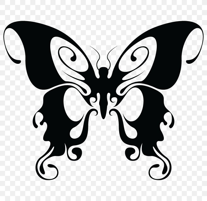 Butterfly Drawing Black And White, PNG, 800x800px, Butterfly, Arthropod, Artwork, Black, Black And White Download Free
