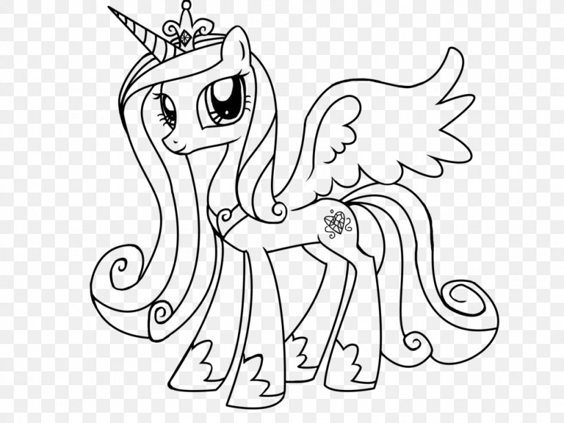 Princess Cadance Coloring Book Pony Page, PNG, 1024x768px, Watercolor, Cartoon, Flower, Frame, Heart Download Free
