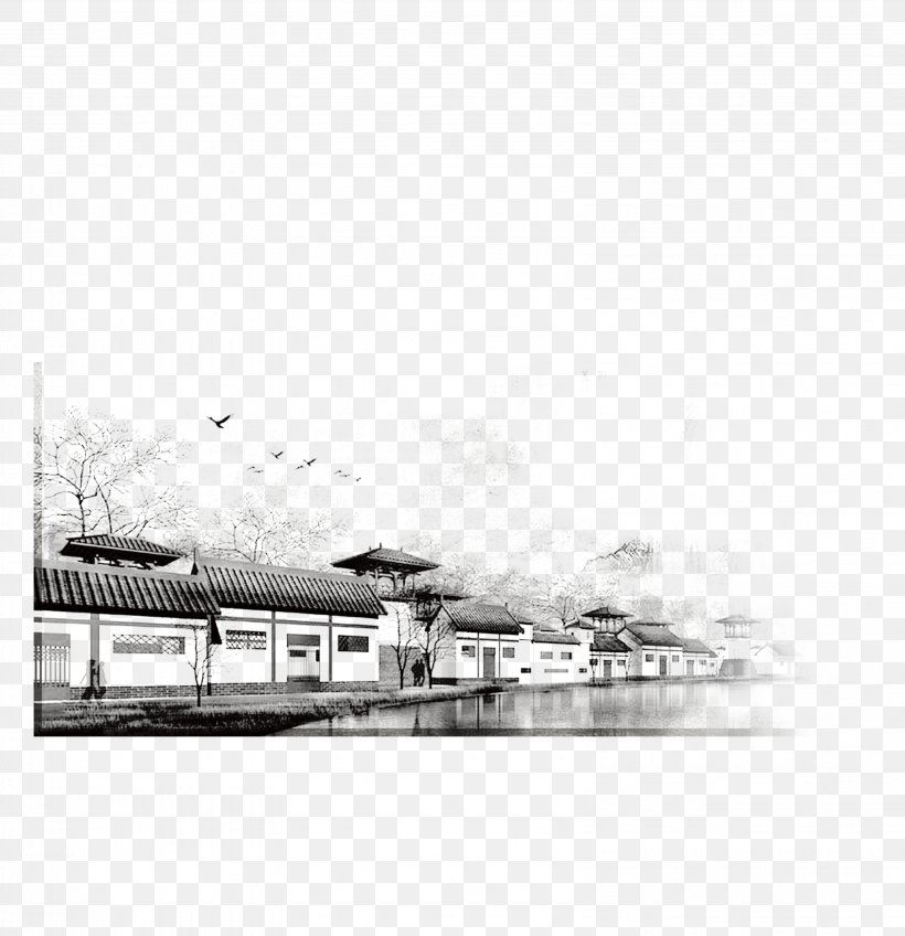Maotai Black And White Ink Wash Painting, PNG, 3189x3300px, Maotai, Architecture, Black And White, Floor, Ink Download Free