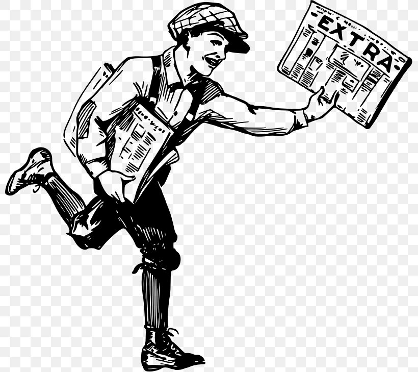 Paperboy Clip Art, PNG, 799x729px, Paper, Arm, Art, Artwork, Black And White Download Free
