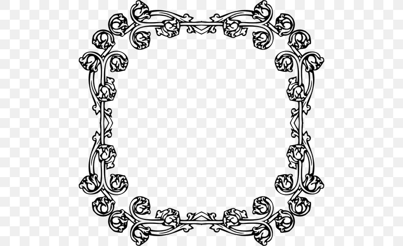 Victorian Era Picture Frames Borders And Frames Ornament Clip Art, PNG, 500x500px, Victorian Era, Area, Black And White, Body Jewelry, Borders And Frames Download Free