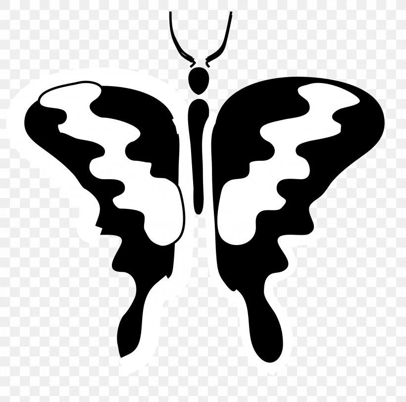 Butterfly Line Art Clip Art, PNG, 2555x2533px, Butterfly, Arthropod, Black And White, Brush Footed Butterfly, Insect Download Free