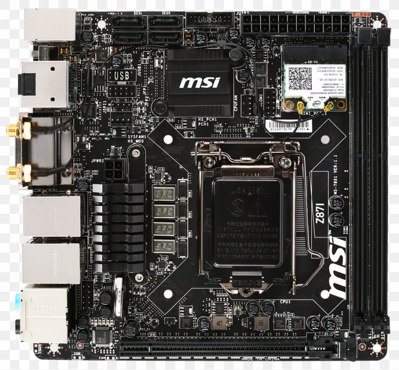 MSI Z97I AC, PNG, 929x863px, Motherboard, Computer Component, Computer Cooling, Computer Hardware, Computer System Cooling Parts Download Free