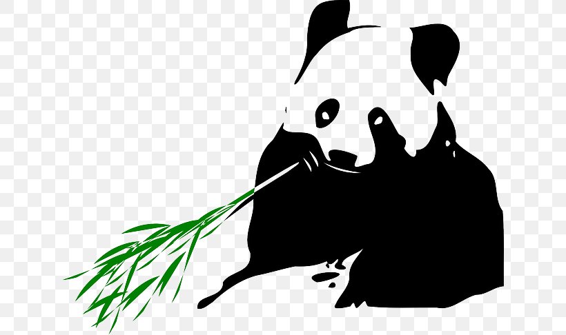 Giant Panda Bear Red Panda Clip Art Bamboo, PNG, 640x486px, Giant Panda, Art, Bamboo, Bear, Black Download Free