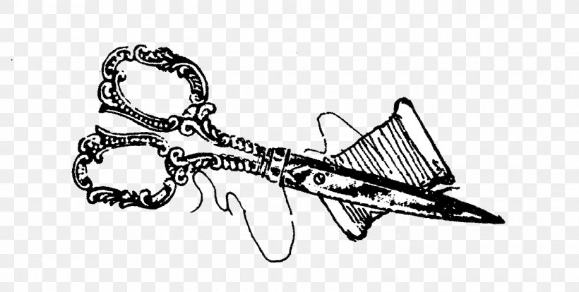 Borders And Frames Scissors Thread Clip Art, PNG, 1600x808px, Borders And Frames, Black And White, Cold Weapon, Free Content, Haircutting Shears Download Free