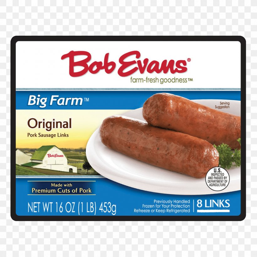 Breakfast Sausage Frankfurter Würstchen Thuringian Sausage Bockwurst, PNG, 1000x1000px, Breakfast Sausage, Animal Source Foods, Bob Evans Restaurants, Bockwurst, Bratwurst Download Free