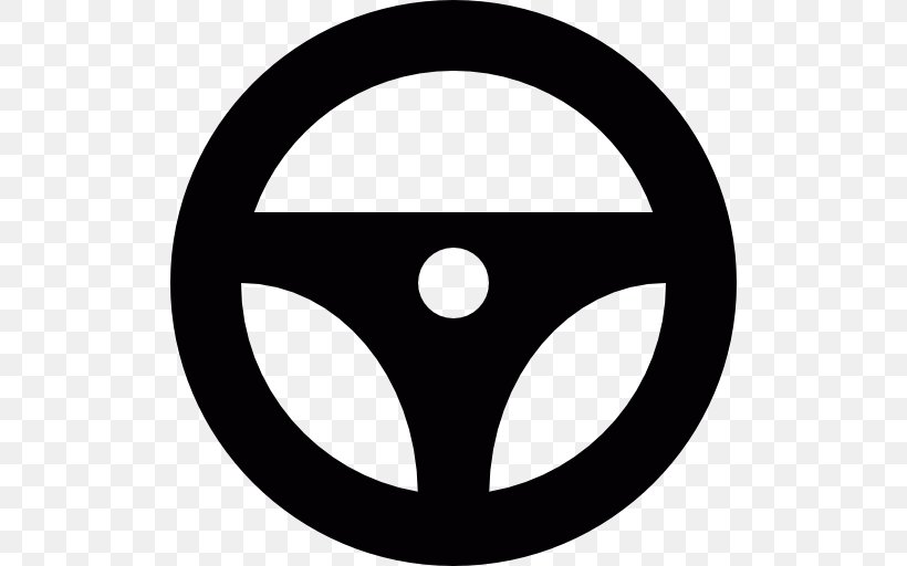 Car Steering Wheel Icon, PNG, 512x512px, Car, Black And White, Brand, Driving, Logo Download Free