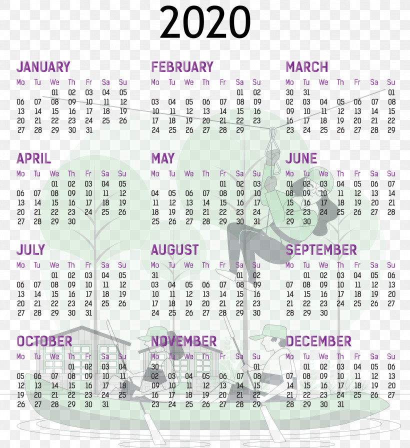 2020 Yearly Calendar Printable 2020 Yearly Calendar Template Full Year Calendar 2020, PNG, 2743x3000px, 2020 Yearly Calendar, Calendar System, Full Year Calendar 2020, Line, Meter Download Free