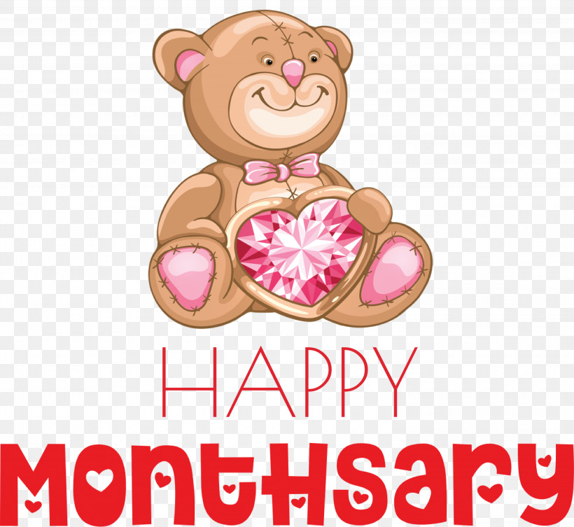 Happy Monthsary, PNG, 3000x2755px, Happy Monthsary, Cartoon, Fan Art, Royaltyfree, Teddy Bear Download Free