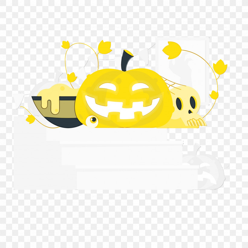 Yellow Smiley Font Text Icon, PNG, 2000x2000px, Halloween, Paint, Smiley, Text, Watercolor Download Free