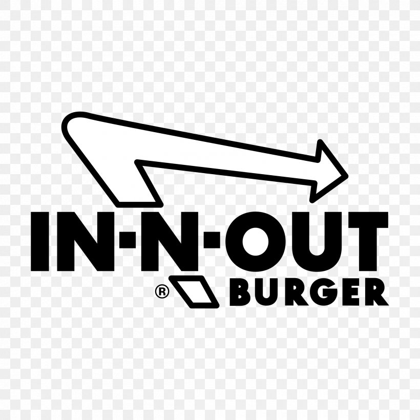 Logo In-N-Out Burger Hamburger Image Black And White, PNG, 2400x2400px, Logo, Area, Black, Black And White, Brand Download Free