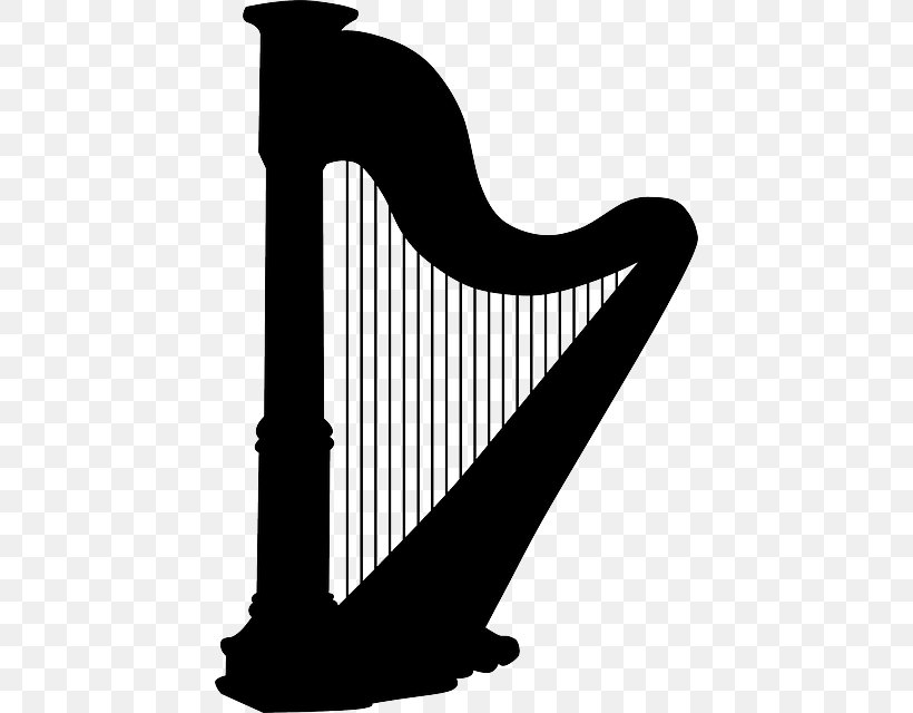 Clip Art The Harp Openclipart Celtic Harp, PNG, 434x640px, Harp, Black And White, Celtic Harp, Drawing, Monochrome Download Free