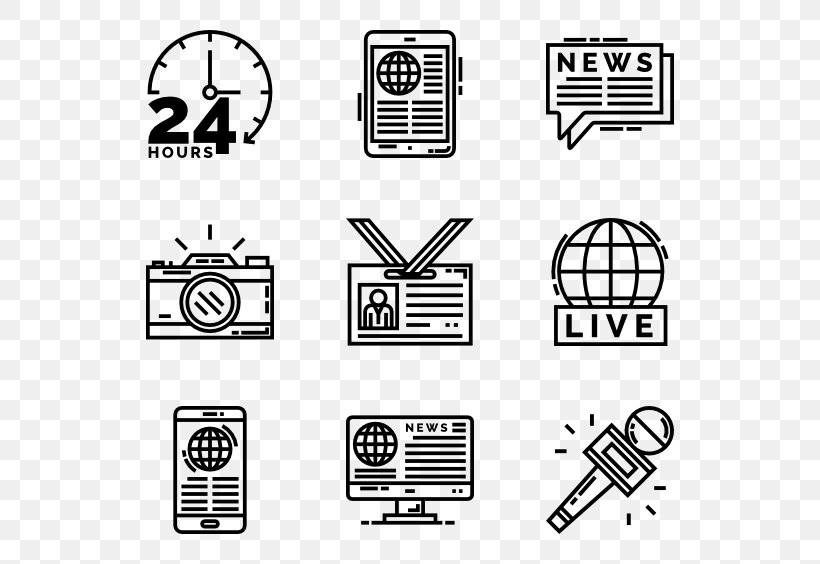 News Icon, PNG, 600x564px, Icon Design, Area, Black, Black And White, Brand Download Free