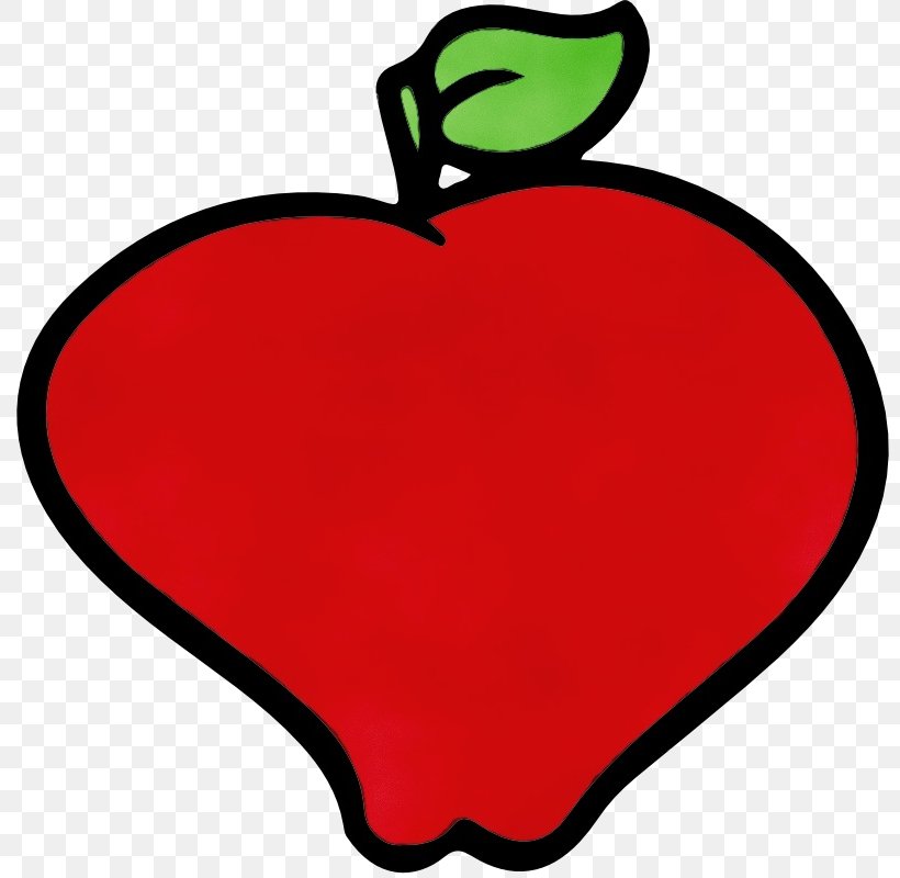 Red Clip Art Plant Heart Fruit, PNG, 800x800px, Watercolor, Apple, Fruit, Heart, Malus Download Free