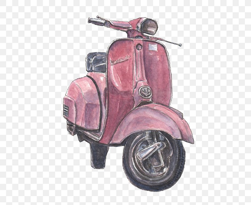Watercolor Painting Scooter Motorcycle, PNG, 500x669px, Watercolor Painting, Art, Automotive Design, Drawing, Illustrator Download Free
