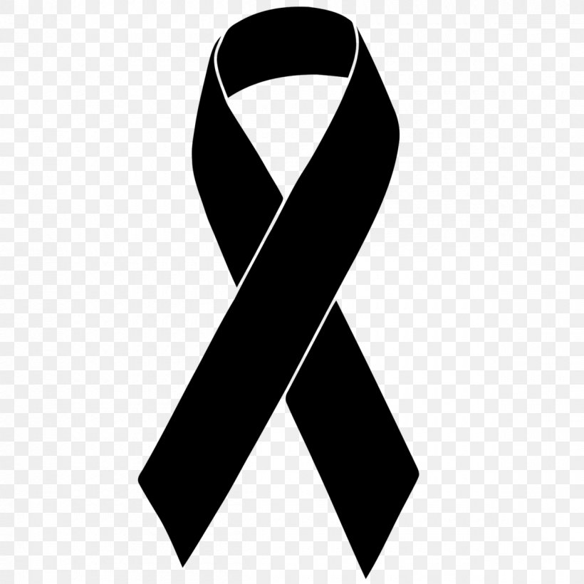 Black Ribbon Awareness Ribbon Mourning Melanoma, PNG, 1200x1200px, Black Ribbon, Awareness, Awareness Ribbon, Black, Brand Download Free