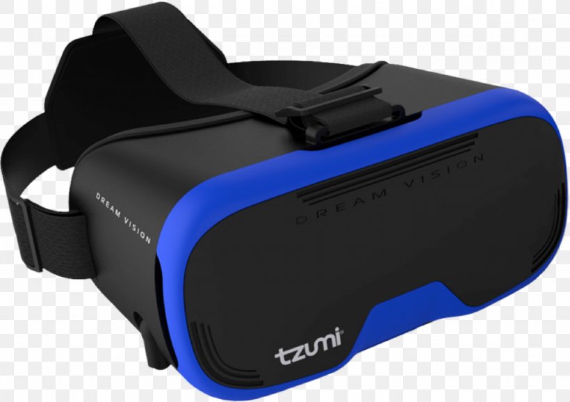 Dream Vision DreamVision Virtual Reality Headset, PNG, 1024x723px, Virtual Reality, Augmented Reality, Black, Electric Blue, Fashion Accessory Download Free