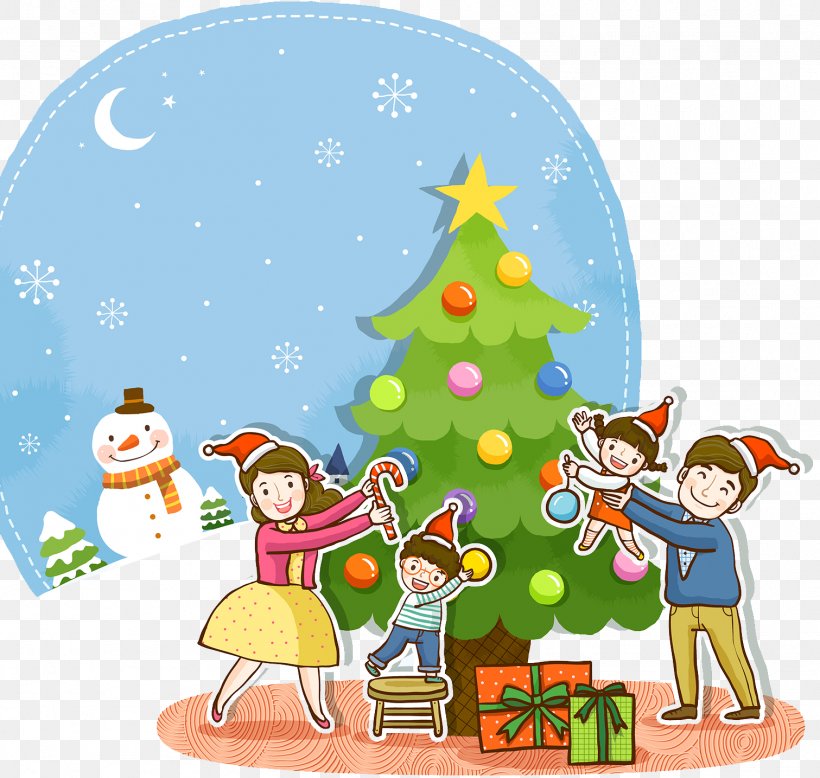 Merry Christmas, PNG, 1511x1435px, Christmas Tree, Art, Cartoon, Christmas, Christmas Decoration Download Free
