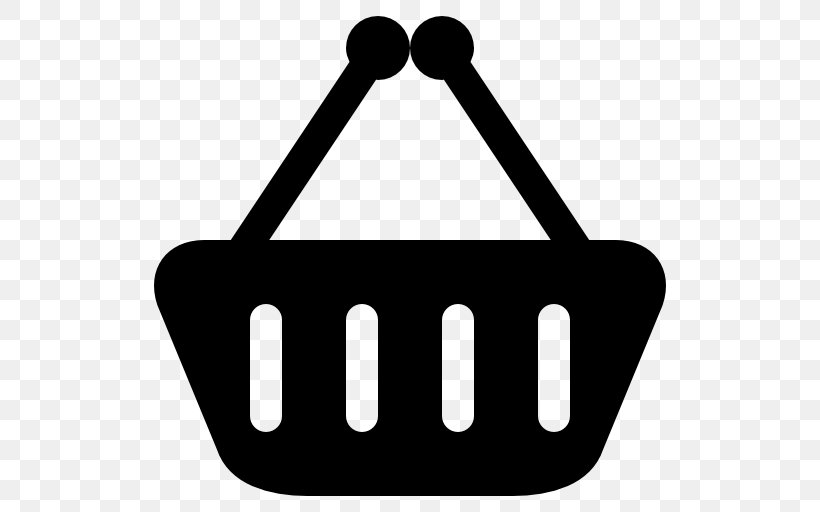 Basket Shopping Cart Symbol, PNG, 512x512px, Basket, Area, Black And White, Brand, Handle Download Free