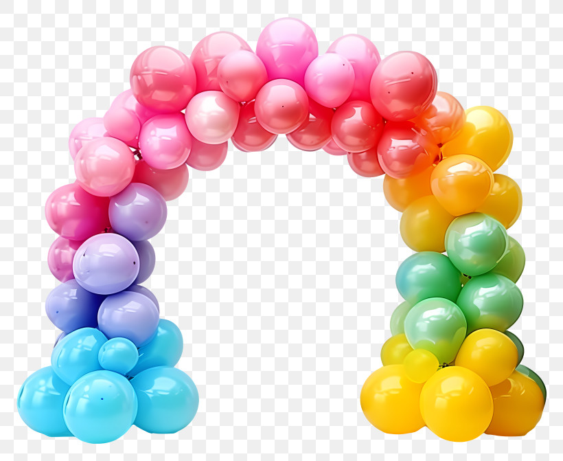 Cute And Colorful Birthday Balloon Arch - Colorful Balloon Arch For Party Decoration PNG