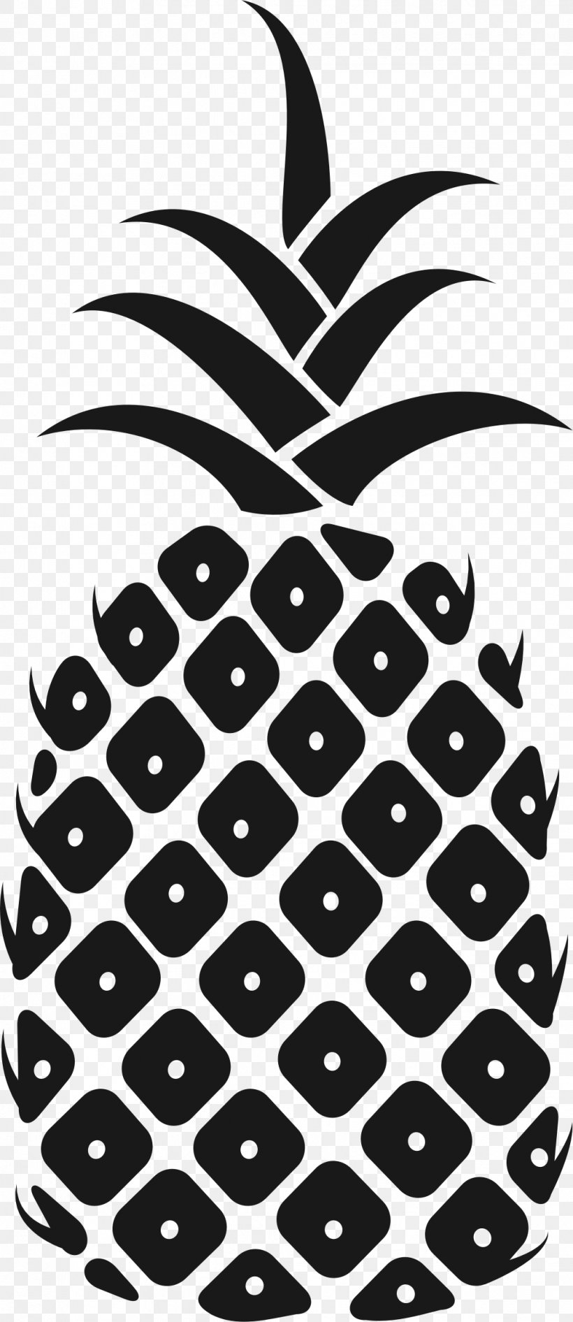 Pineapple Clip Art, PNG, 1034x2386px, Pineapple, Art, Black And White, Digital Image, Flowering Plant Download Free
