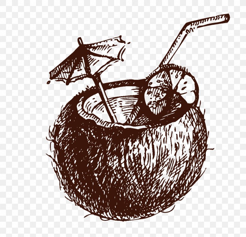 Cocktail Coconut Water Drawing, PNG, 1138x1099px, Cocktail, Basket, Brush, Coconut, Coconut Water Download Free
