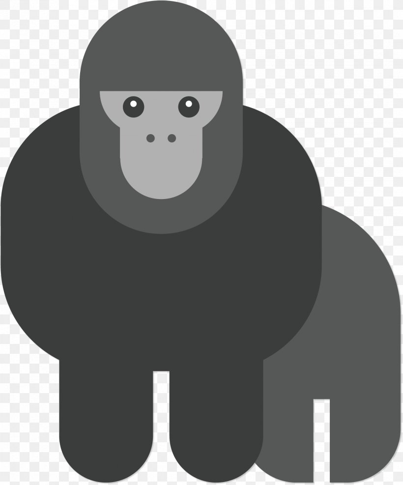 Gorilla Chimpanzee Orangutan Euclidean Vector, PNG, 1751x2108px, Gorilla, Ape, Black, Black And White, Chimpanzee Download Free