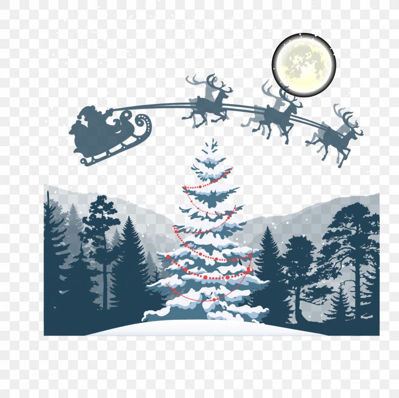 Santa Claus Christmas Tree Christmas Eve Reindeer, PNG, 1426x1423px, Santa Claus, Blue, Brand, Christmas, Christmas Card Download Free