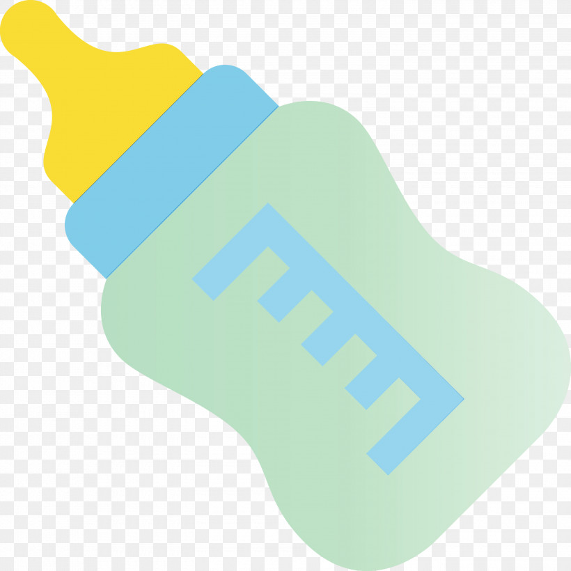 Yellow Turquoise Water Bottle, PNG, 3000x3000px, Baby Bottle, Paint, Turquoise, Water Bottle, Watercolor Download Free