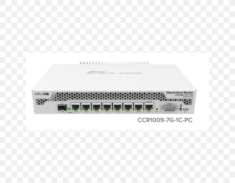 MikroTik Cloud Core Router CCR1009-7G-1C-PC Router, PNG, 640x640px, Mikrotik, Audio Receiver, Central Processing Unit, Computer, Computer Network Download Free