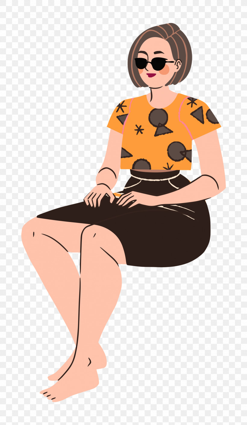 Sitting Girl Woman, PNG, 1454x2500px, Sitting, Black Hair, Brown Hair, Cartoon, Girl Download Free