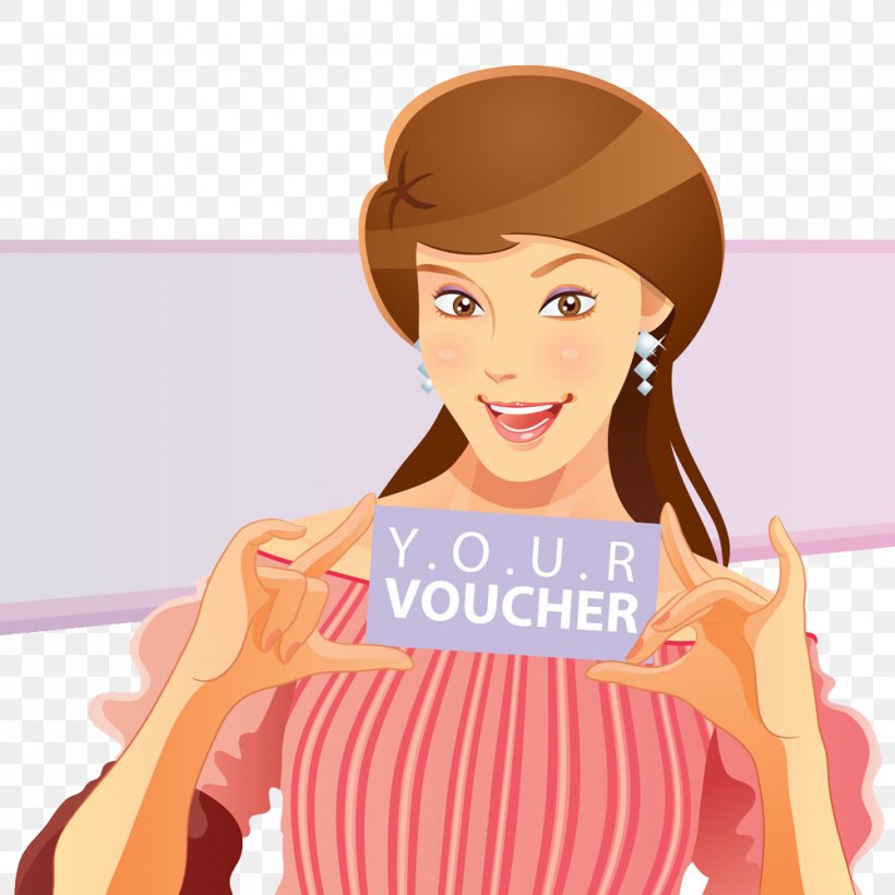 Cartoon Voucher Stock Photography Illustration, PNG, 1000x1000px, Watercolor, Cartoon, Flower, Frame, Heart Download Free