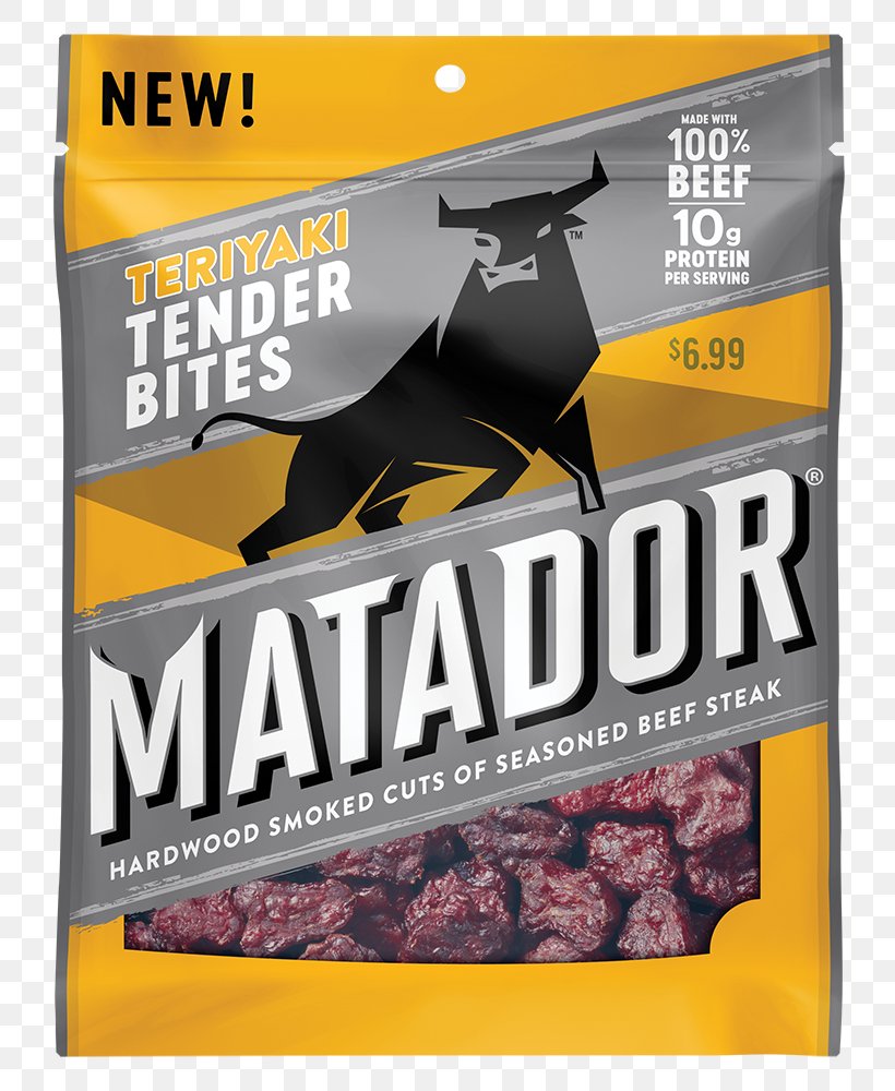 Matador Teriyaki Beef Jerky Matador Teriyaki Beef Jerky Matador Teriyaki Beef Jerky Snack, PNG, 802x1000px, Teriyaki, Beef, Brand, Jerky, Ounce Download Free