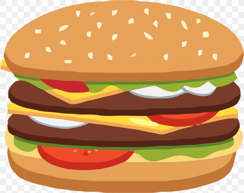 Cheeseburger Hamburger Hot Dog Whopper Clip Art, PNG, 2369x1871px, Cheeseburger, American Food, Baked Goods, Big Mac, Breakfast Sandwich Download Free