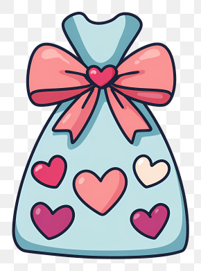 Valentine Candies - Cute Heart Gift Bag PNG